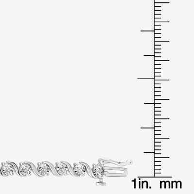 (I / I1) Womens 1/2 CT. T.W. Lab Grown White Diamond Sterling Silver 8 Inch Tennis Bracelet