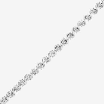(I / I1) Womens 1/2 CT. T.W. Lab Grown White Diamond Sterling Silver 8 Inch Tennis Bracelet