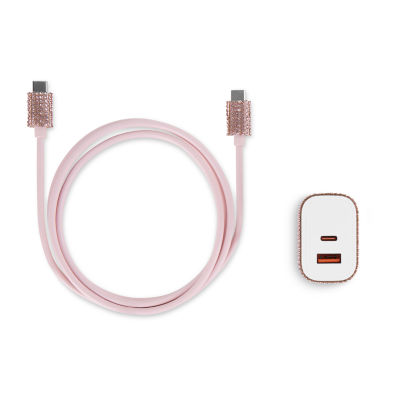 Pink Sky Sequin Bling USB-C Cell Phone Charger