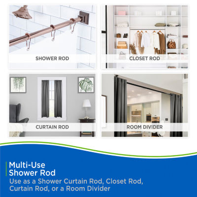 Kenney Shower Rods Rust Resistant Adjustable Shower Curtain Rod