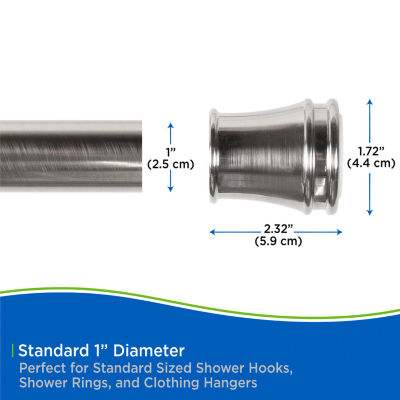 Kenney Twist & Fit No Tools 48-84 IN Adjustable Tension Closet/Utility Curtain Rod