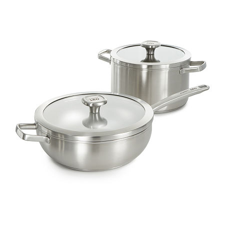 BergHOFF Leo Graphite 4-pc. Stainless Steel Dishwasher Safe Cookware Set, One Size, Silver