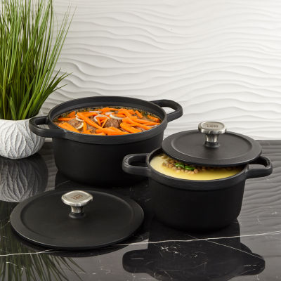 BergHOFF Leo Graphite 4-pc. Cast Iron Cookware Set, Color: Black