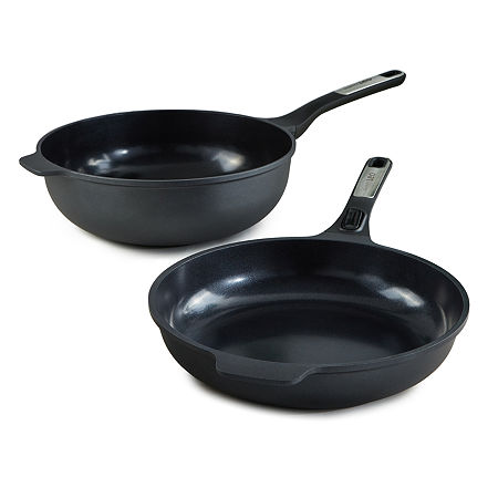 BergHOFF Leo Phantom Cearmic Non-Stick 2-pc. Stir Fry Pan Set, One Size, Black