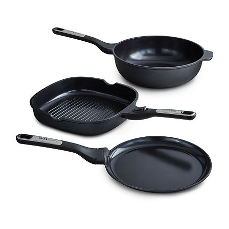 BergHOFF Leo Phantom Ceramic Non-Stick 3-pc. Cookware Set, One Size, Black