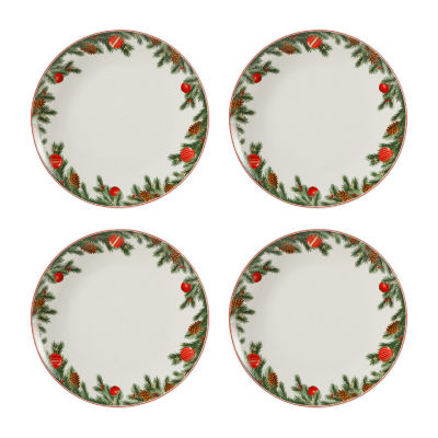 Martha Stewart Festive Bow 4-pc. Ceramic Dinner Plate