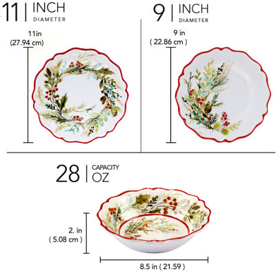 Certified International Snowman Greetings 12-pc. Earthenware Dinnerware Set