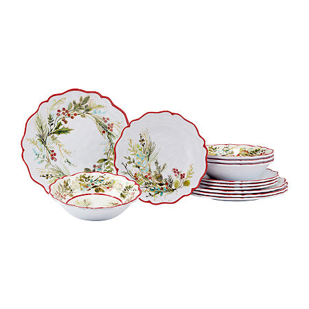 Certified International Christmas Gatherings 12-pc. Earthenware Dinnerware Set, One Size, White