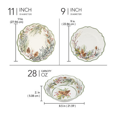 Certified International Winter's Forest 12-pc. Melamine Dinnerware Set