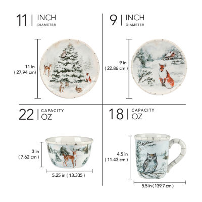 Certified International Winter's Frost 16-pc. Earthenware Dinnerware Set
