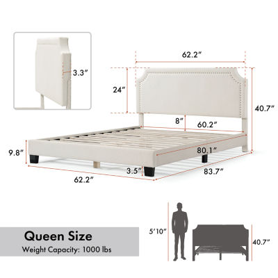 Lumi Upholstered Panel Queen Bed