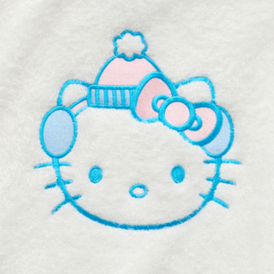 Juniors Hello Kitty  Snow Angel Eyelash Sweater Womens Crew Neck Long Sleeve Pullover