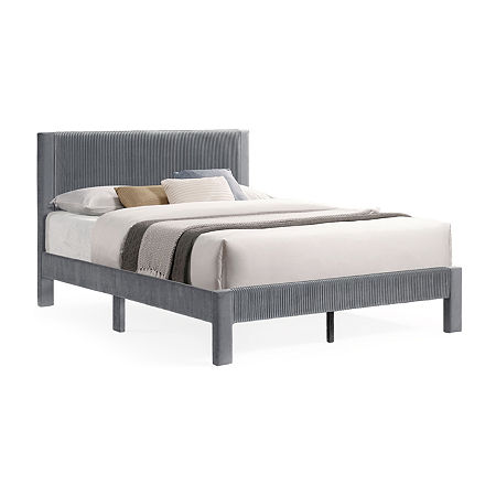 Roco Upholstered Panel Bed, One Size, Gray