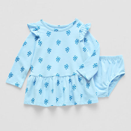 Okie Dokie Baby Girls 2-pc. Long Sleeve A-Line Dress