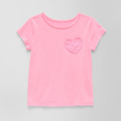 Okie Dokie Toddler & Little Girls Round Neck Short Sleeve Regular Fit Graphic T-Shirt