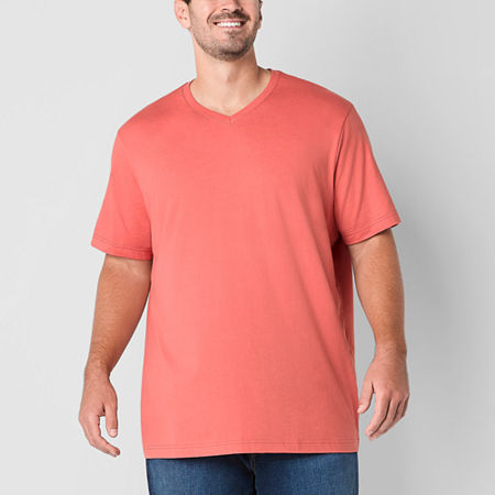 St. John's Bay Super Soft Big and Tall Mens V Neck Short Sleeve T-Shirt, 2x-large Tall, Pink