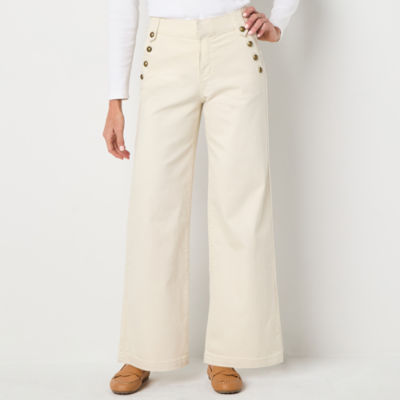 Wide Leg Linen St John's Bay Linen Pants John's Bay Womens