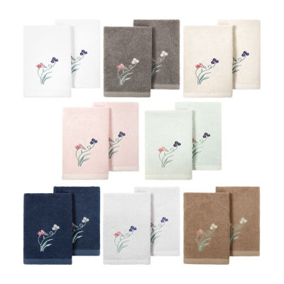 Linum Home Textiles Stella 2-pc. Embellished Fingertip Towel