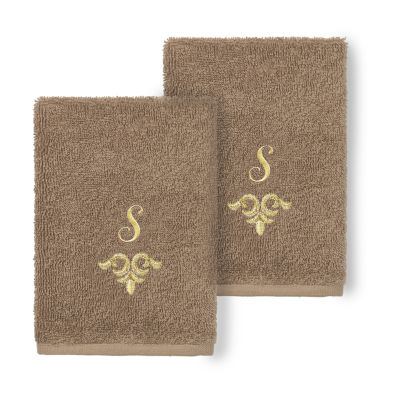 Linum Home Textiles Monica Gold 2-pc. Embellished Washcloth