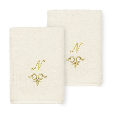 Linum Home Textiles Monica Gold 2-pc. Embellished Washcloth