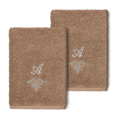 Linum Home Textiles Monica Silver\N 2-pc. Embellished Washcloth