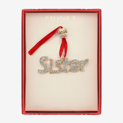 Monet Jewelry Gold Tone Sister Christmas Ornament