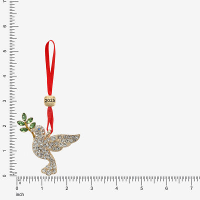Monet Jewelry Gold Tone White Dove Christmas Ornament
