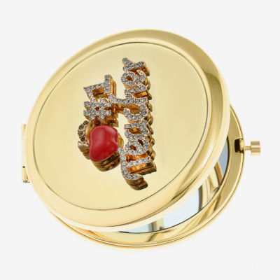 Monet Jewelry Gold Tone Teacher Red Apple Gold Tone Compact Mirror