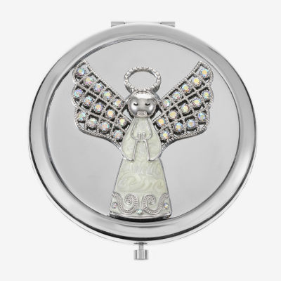 Monet Jewelry Silver Tone Angel Compact Mirror