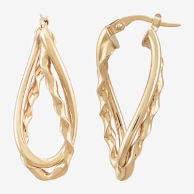 Made in Italy Womens 14K Gold Hoop Earrings