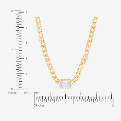 Silver Addiction Womens 14K Gold Over Silver 18 Inch Curb Chain Necklace