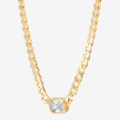 Silver Addiction Womens 14K Gold Over Silver 18 Inch Curb Chain Necklace