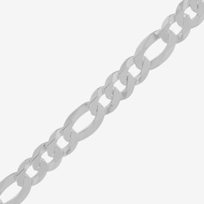 Made in Italy Mens Sterling Silver 9 Inch Solid Figaro Chain Bracelet
