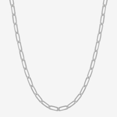 Made in Italy Womens Sterling Silver 18 Inch Link Chain Necklace