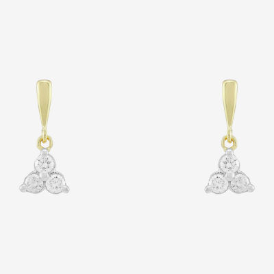 (H-I / Si1) Womens 1/4 CT. T.W. Lab Grown White Diamond 14K Gold Over Silver Drop Earrings