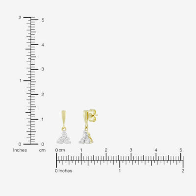 (H-I / Si1) Womens 1/4 CT. T.W. Lab Grown White Diamond 14K Gold Over Silver Drop Earrings