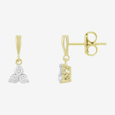 (H-I / Si1) Womens 1/4 CT. T.W. Lab Grown White Diamond 14K Gold Over Silver Drop Earrings