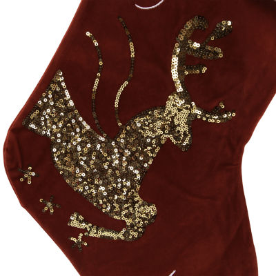 Northlight 20" Reindeer And Snowflake Sequin Christmas Stocking