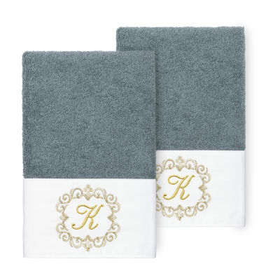 Linum Home Textiles Monica Gold 2-pc. Embellished Hand Towel