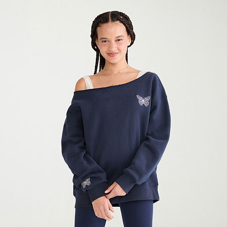 Aéropostale Womens Juniors Long Sleeve Sweatshirt In Blue