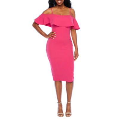 Premier amour short sleeve off the shoulder sheath clearance dress