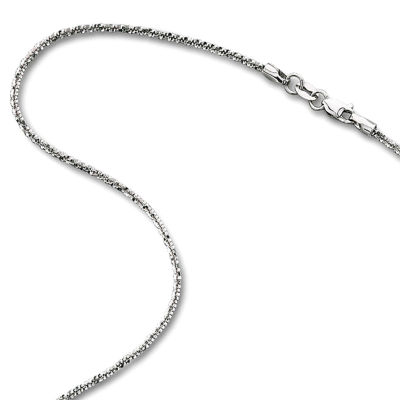 14K White Gold 16-20" 1.4mm Crisscross Chain