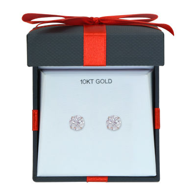 Cubic Zirconia 10K Gold 6mm Stud Earrings