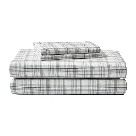 Eddie Bauer Cotton Flannel Sheet Set, One Size, Gray