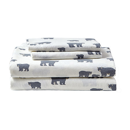 Eddie Bauer Cotton Flannel Sheet Set, One Size, Gray