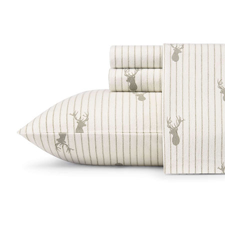 Eddie Bauer Cotton Flannel Sheet Set, One Size, Beige