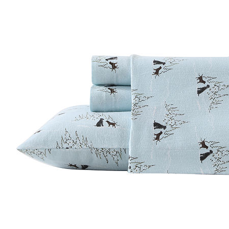 Eddie Bauer Cotton Flannel Sheet Set, One Size, Blue