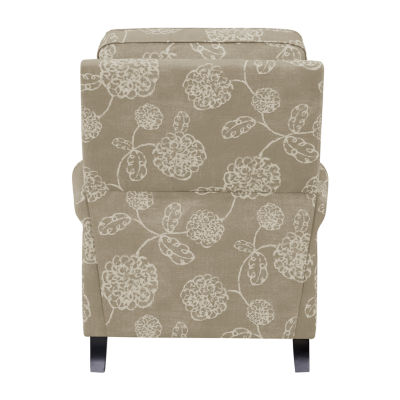 ProLounger Hewitt Transitional Roll-Arm Push Back Recliner in Floral Fabric