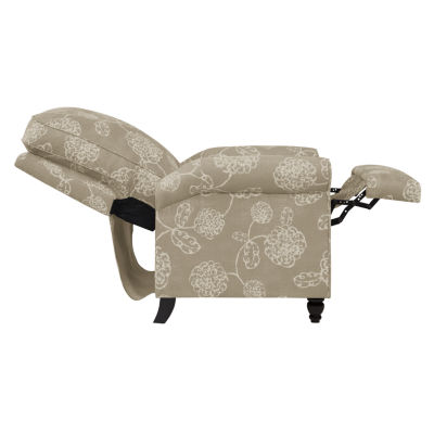 ProLounger Hewitt Transitional Roll-Arm Push Back Recliner in Floral Fabric