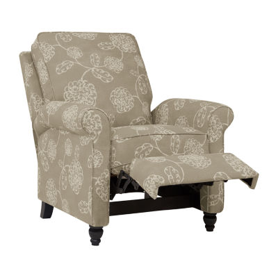 ProLounger Hewitt Transitional Roll-Arm Push Back Recliner in Floral Fabric